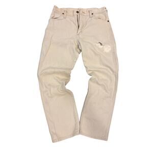 Vintage 90s Thrashed Wrangler white Cowboy Cut jeans distressed denim 13mwz